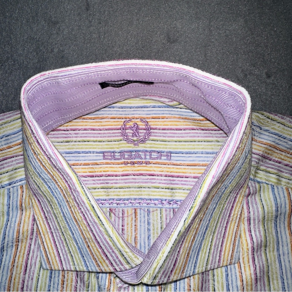 Bugatchi Uomo Multicolor Striped Button Down Shir… - image 5